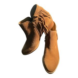 Lucky Brand Camel Freedah Suede Bootie - Size 7.5